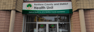 Renfrew County and District Health Unit front entrance.